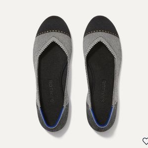 Rothys "The Flat" Grey Mist Captoe